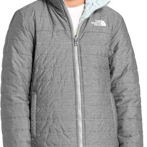 The North Face Girls Mossbud Reversible Gray/White Fleece Jacket M (10/12)